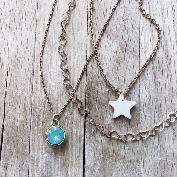 Collier chaîne de cœurs